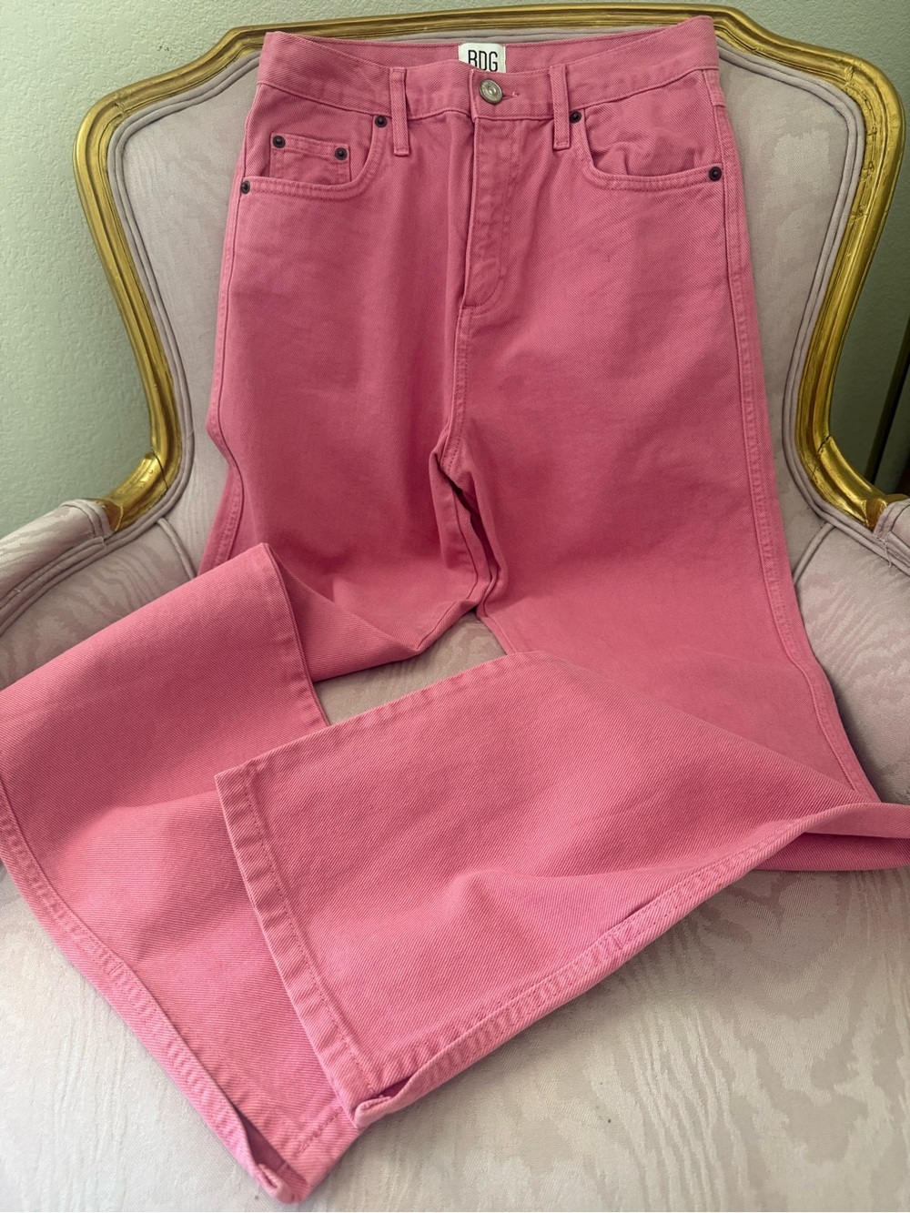 BDG Pink Wide-Leg High-Rise Jeans